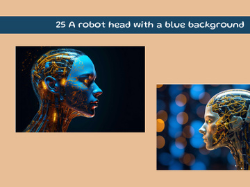 A robot head with a blue background preview picture