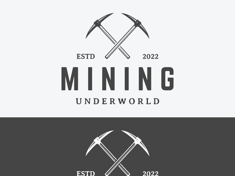 Pickaxe vintage design in retro style,concept for business,label,industrial or mining tool.