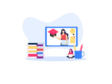 Learning Online flat design