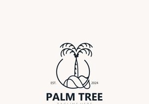 Palm tree simple and modern premium logo design. abstract icon palm beach illustration