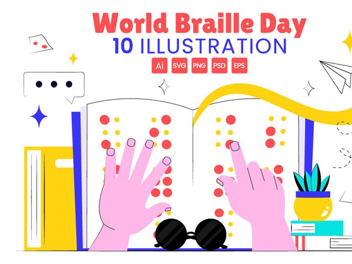 10 World Braille Day Illustration