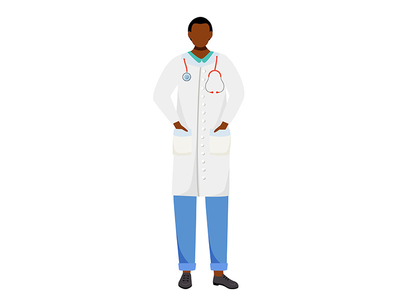 African american doctor flat vector illustration