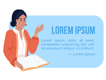 Inspiration for teachers quote textbox with flat character preview picture