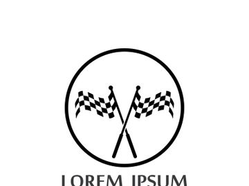 Creative and modern racing flag logo design. preview picture