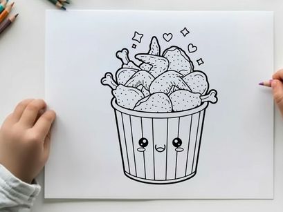 Cute popcorn bucket with faces and hearts vector illustration