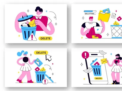 10 Delete File Vector Illustration