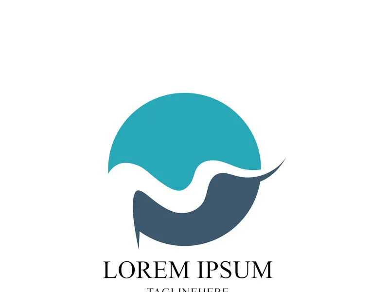 Creek Line Vector Logo Template Illustration