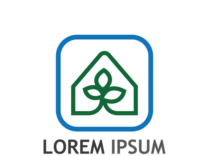 Natural green leaf logo.