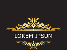 Gold luxury floral vintage monogram decorative logo template