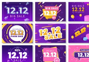 24 Special 12.12 Shopping Day Banner Sale Illustration