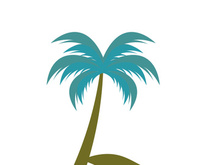 Palm tree summer logo template vector illustration