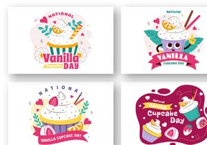 10 National Vanilla Cupcake Day Illustration