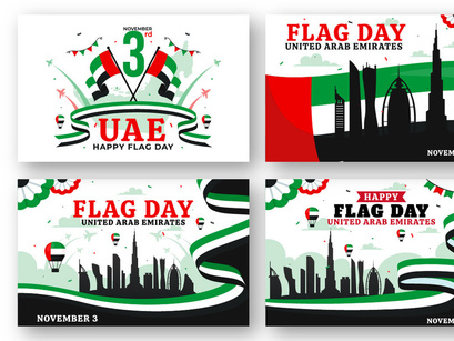 12 United Arab Emirates Flag Day Illustration