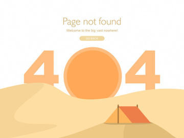 404 Page Not Found Design Illustration. Welcome to the big vast nowhere. preview picture