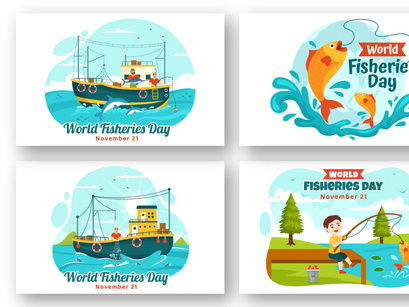 10 World Fisheries Day Illustration