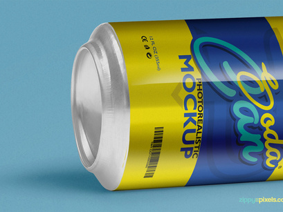 Free Soft Drink Can Mockup PSD