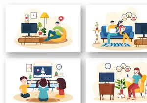 14 TV Channel Illustration