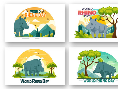 9 World Rhino Day Illustration