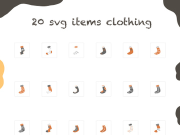 20 svg items Christmas clothings illustration design icon preview picture