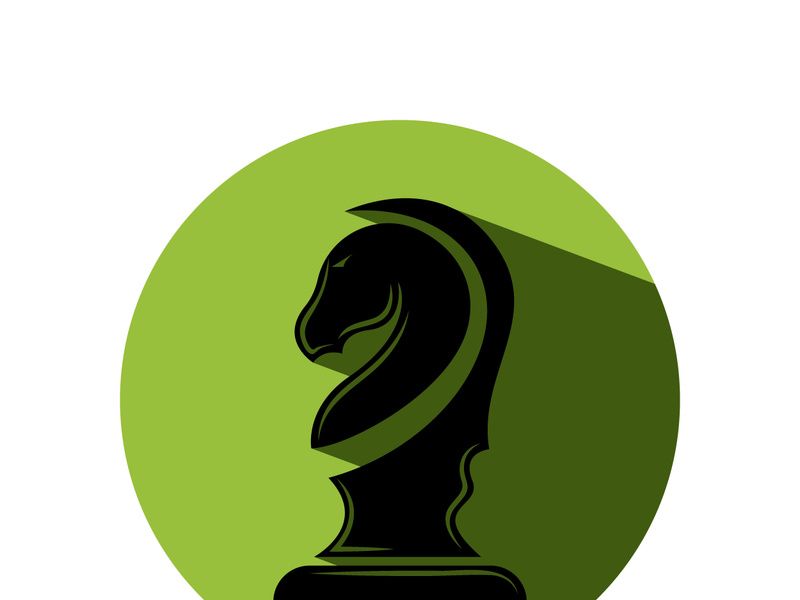 Black Chess Knight Horse Stallion Statue Sculpture silhouette logo design