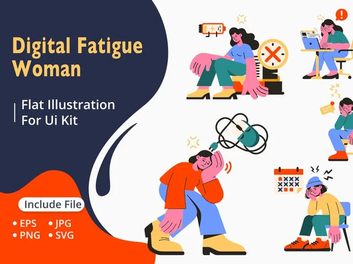 Digital Fatigue Woman