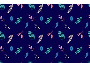 Botanical Bliss Scandinavian Plant Doodle Pattern