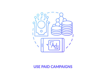 Use paid campaigns concept icon preview picture