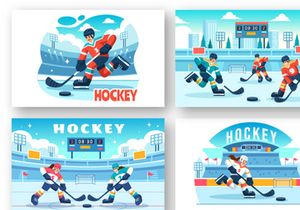 9 Hockey Player Sport Illustration
