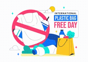10 Plastic Bag Free Day Illustration