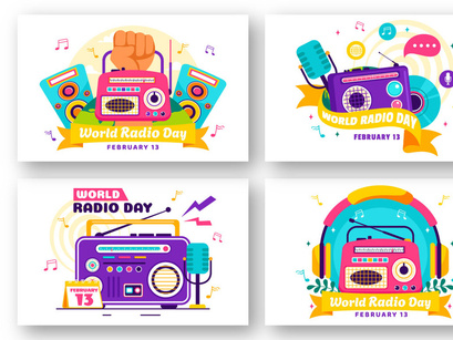 13 World Radio Day Illustration