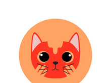 Cat cute head logo vector