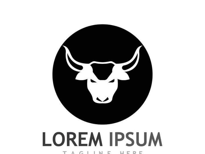 Vintage bull head horns logo