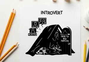 Silhouette of introvert character under a blanket alone forever