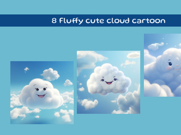 Fluffy cute cloud cartoon preview picture