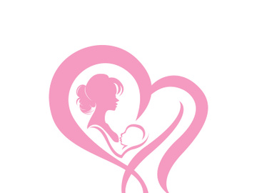 Beauty Lactating Mom Baby logo illustration preview picture