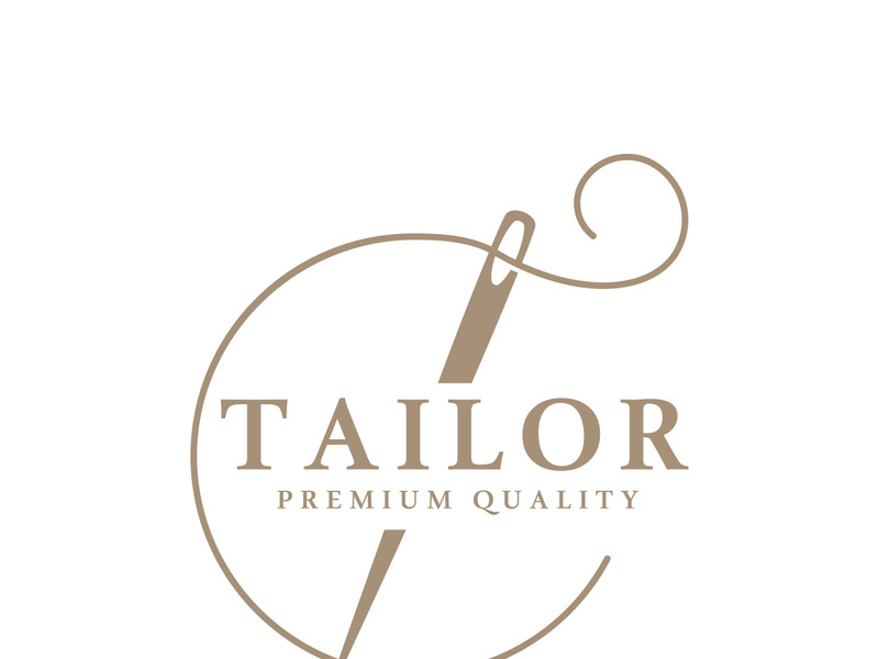 Tailor logo icon illustration template combination of buttons for clothes, thread and sewing machine, for clothing product design