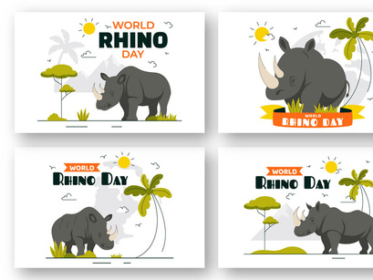 10 World Rhino Day Illustration