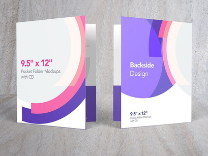 Pocket Folder Mockups with CD 9.5″ x 12″