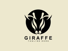 Giraffe Logo Design, Giraffe Head Vector Silhouette, High Neck Animal, Zoo, Tattoo Illustration, Product Brand