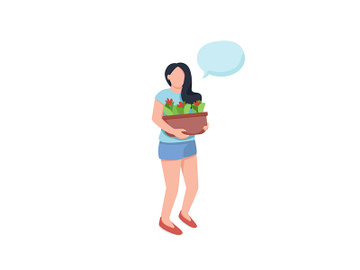 Gardener flat color vector faceless character preview picture