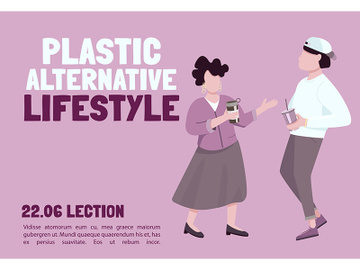 Plastic alternative lifestyle banner flat vector template preview picture