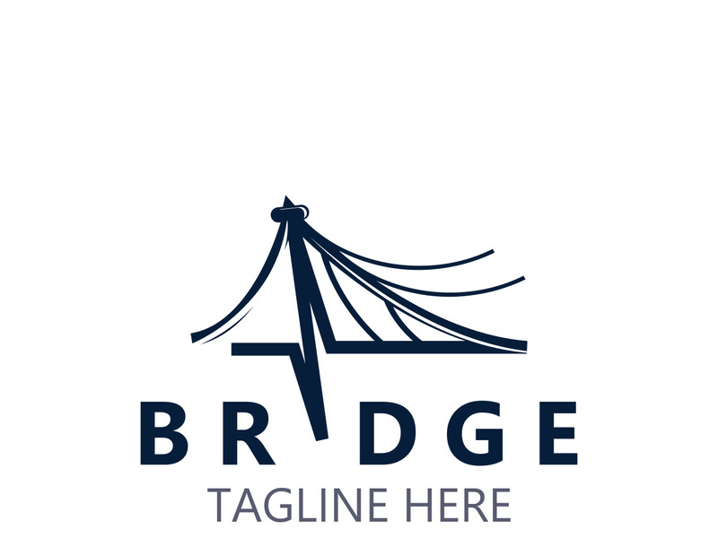 Minimalist Bridge logo suitable for building and construction workers vector design