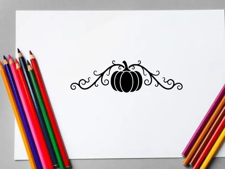 Calabaza elegante de Halloween con espirales decorativas para decoración otoñal