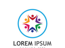 Community of people logo design with creative idea.