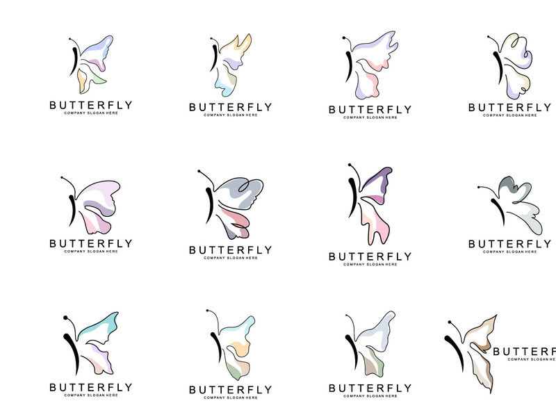 Butterfly Logo Design, Beautiful Flying Animal