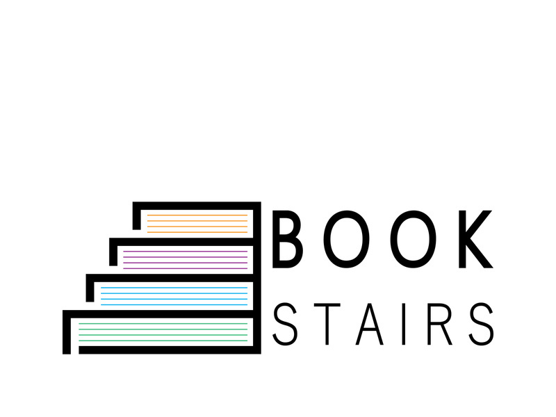 book stairs logo, or library for bookstores, book companies, publishers, encyclopedias, libraries, education, digital books, vectors