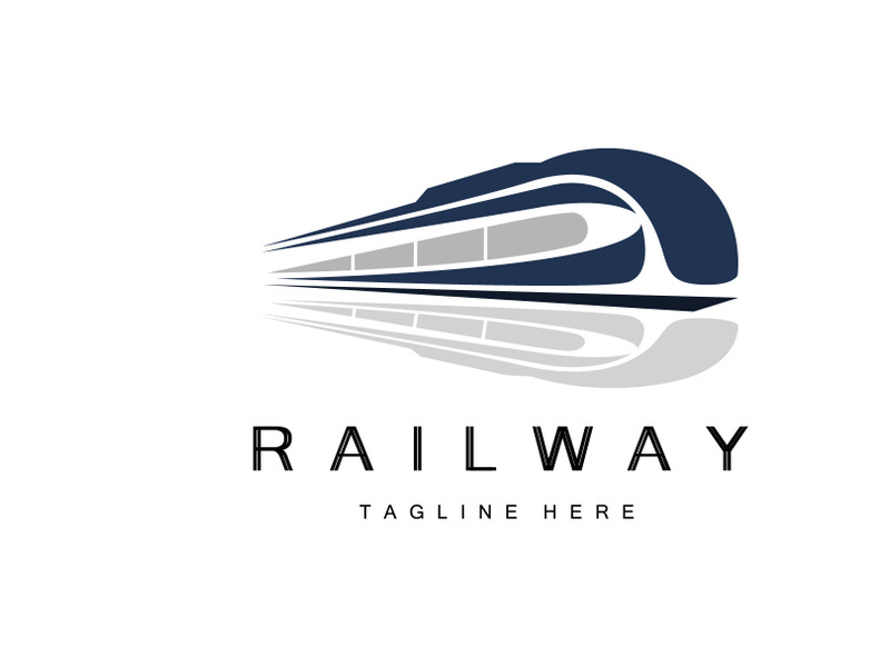 Train Logo Design. Fast Train Track Vector, Fast Transport Vehicle Illustration