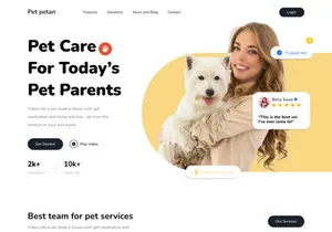 Pet Care Website Landing Page
