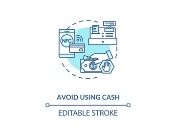 Avoid using cash concept icon preview picture