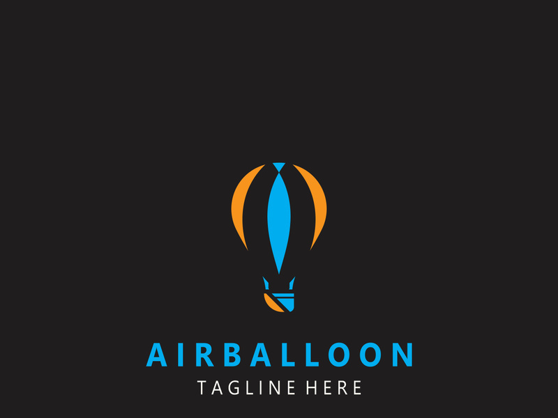 Air balloon logo creative design air transport symbol template simple illustration
